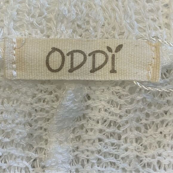 ODDY White V-Neck Crochet Top Size Large - Picture 5 of 9